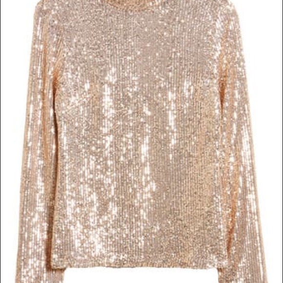 Endless Rose Rose Gold Sequin Blouse - Picture 1 of 2